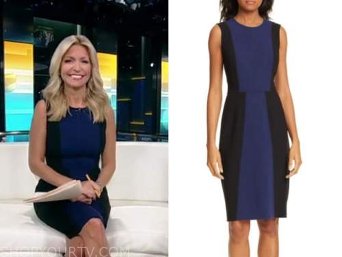 ainsley earhardt, colorblock sheath dress, fox and friends | Fashion ...