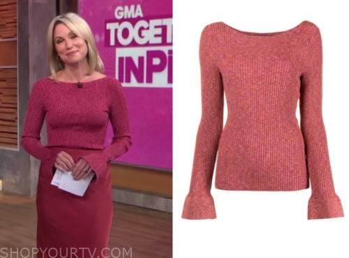 Good Morning America: October 2021 Amy Robach's Pink Bell Sleeve ...