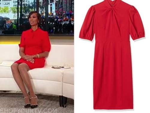 Outnumbered October 2021 Harris Faulkners Red Twist Keyhole Dress Shop Your Tv 4919