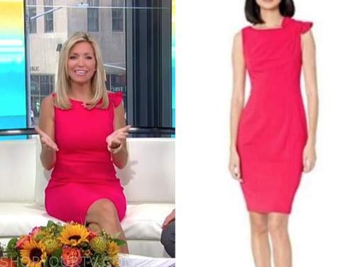 Fox and Friends: October 2021 Ainsley Earhardt's Pink Bow Sheath Dress ...