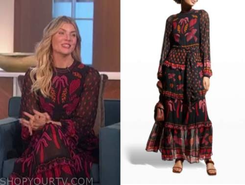 The Talk: October 2021 Amanda Kloots's Black Floral Maxi Dress | Shop ...