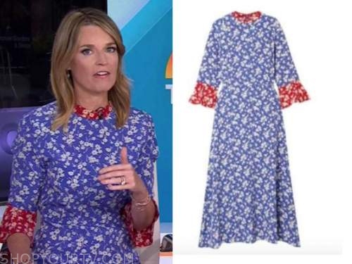 The Today Show: October 2021 Savannah Guthrie's Blue and Red Printed ...