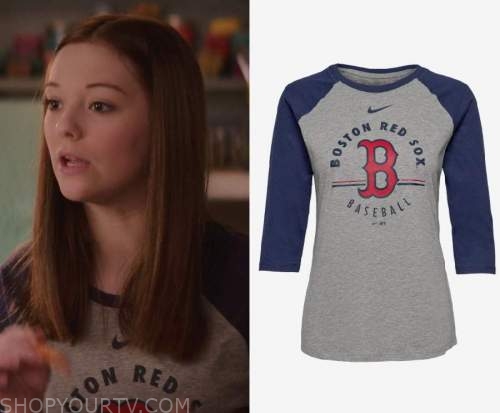 WornOnTV: Kristy's grey Boston Red Sox print raglan top on The