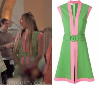 gucci pink and green dress