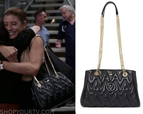 Greys Anatomy: Season 18 Episode 3 Addison's Black Quilted Bag | Shop ...