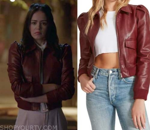 Legacies: Season 4 Episode 6 Josie's Puffed Sleeve Leather Jacket ...