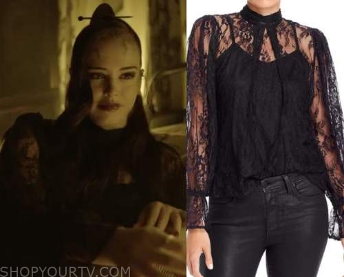 Legacies: Season 4 Episode 4 Josie's Lace Blouse