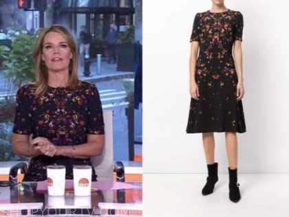 The Today Show: November 2021 Savannah Guthrie's Black Floral Dress ...