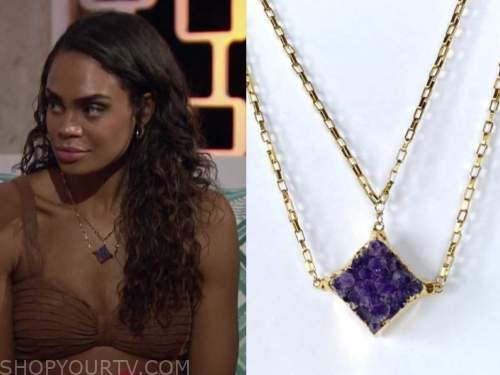 The Bachelorette Season 18 Episode 4 Michelle Youngs Purple Amethyst Necklace Fashion, Clothes, Outfits and Wardrobe on Shop Your TV pic