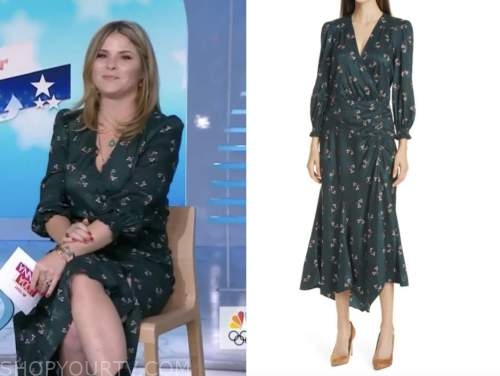 The Today Show: November 2021 Jenna Bush Hager's Green Floral Midi ...