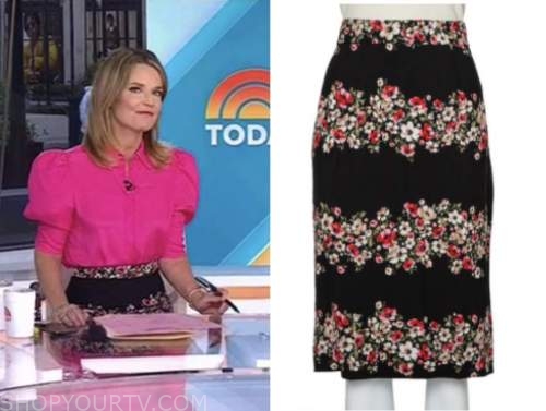 The Today Show: November 2021 Savannah Guthrie's Black Floral Pencil ...