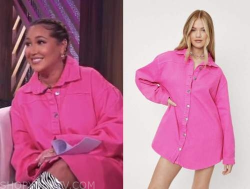 The Real: November 2021 Adrienne Bailon's Hot Pink Denim Oversized ...