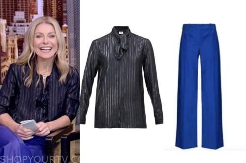 Live with Kelly and Ryan: November 2021 Kelly Ripa's Navy Blue Metallic ...