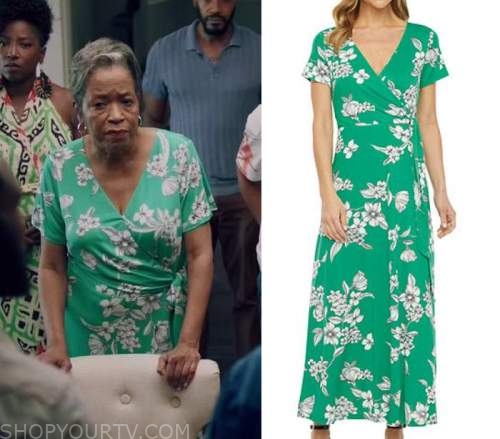 Queen Sugar: Season 6 Episode 9 Green & White Floral Wrap Dress | Shop ...