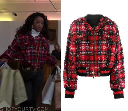 Power Book II – Ghost: Season 2 Episode 1 Red Tweed Bomber Jacket ...