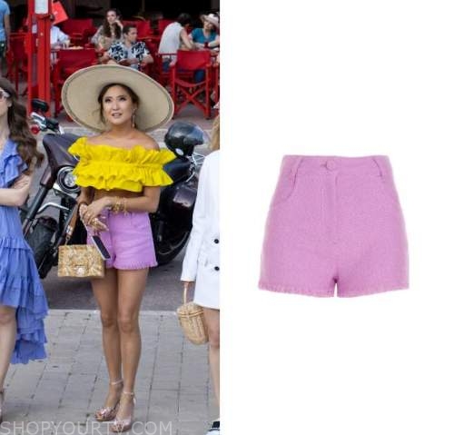 WornOnTV: Mindy's pink ring detail swimsuit on Emily in Paris