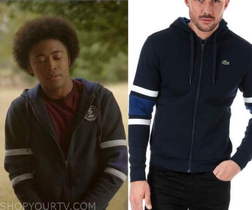 Legacies: Season 4 Episode 8 MG's Striped Sleeve Hoodie | Shop Your TV