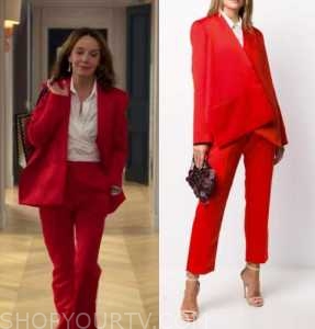 Emily in Paris: Season 2 Episode 9 Sylvie's Red Blazer & Pants | Shop ...