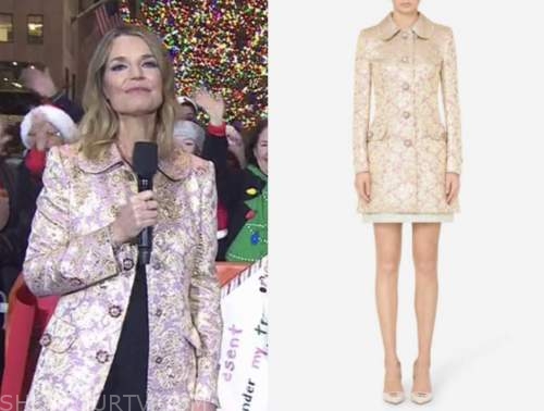 The Today Show: December 2021 Savannah Guthrie's Gold Brocade Jacquard ...