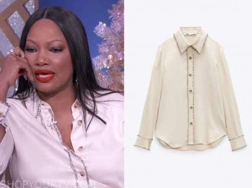 Garcelle Beauvais' White Fur Trim Cardigan