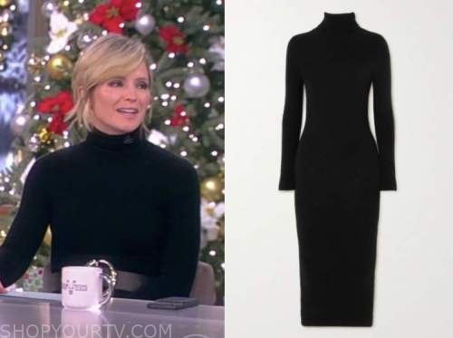 The View: December 2021 Sara Haines's Black Turtleneck Dress | Shop Your TV