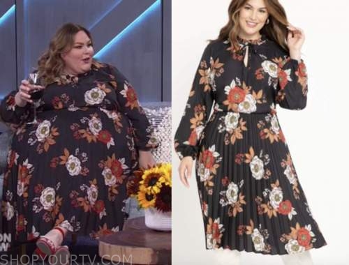 The Kelly Clarkson Show: December 2021 Chrissy Metz's Black Floral ...