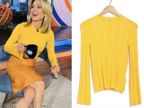 Good Morning America: December 2021 Amy Robach's Yellow Sweater | Shop ...