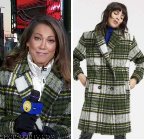 Good Morning America: December 2021 Ginger Zee's Green Check Plaid Coat ...