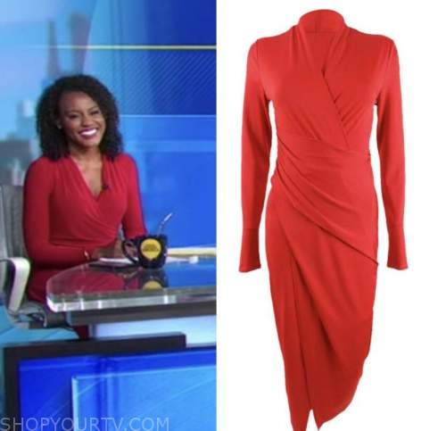 Good Morning America: December 2021 Janai Norman's Red Wrap Dress ...