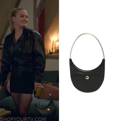 Emily in Paris S02 Camille Black Leather Jacket