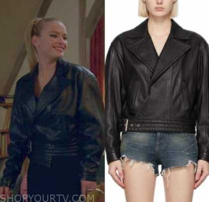 Emily in Paris S02 Camille Beige Leather Jacket