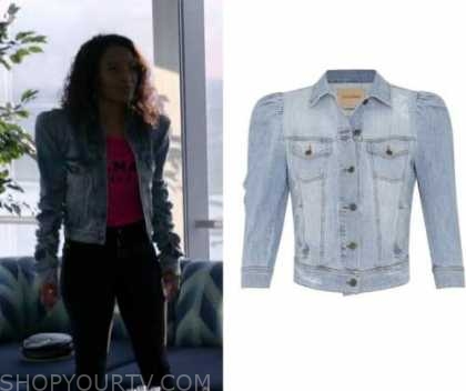 Power Book II Ghost: Season 2 Episode 4 Diana's Puff Sleeve Denim ...