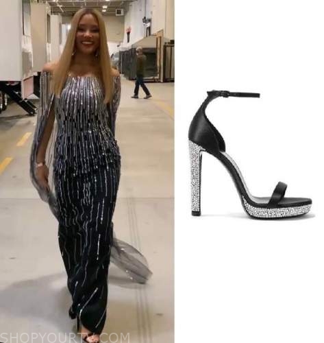 Dynasty: Season 5 Episode 1 Dominique's Black & Silver Pumps | Shop Your TV