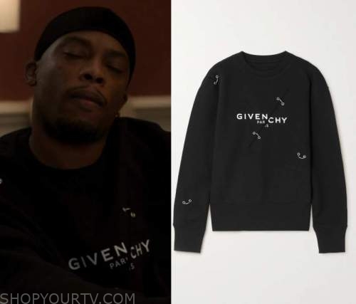 Givenchy Zip Hoodie Jacket worn by Cane Tejada (Woody McClain) as seen in  Power Book II: Ghost Tv show outfits (Season 2 Episode 5)