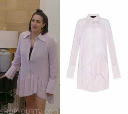 Vanderpump Rules: Season 9 Episode 10 Katie's Purple Ruffle Hem Shirt ...