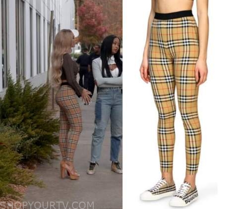 Burberry: Green Vintage Check Leggings