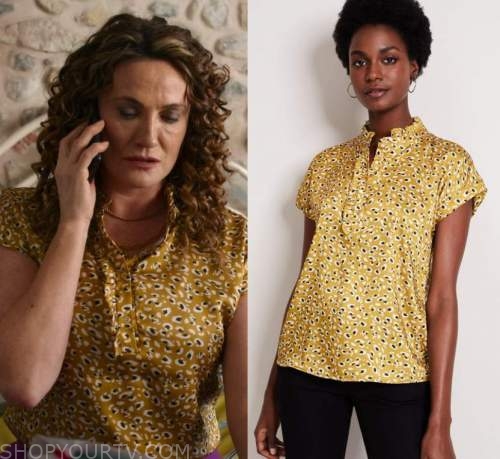 Stay Close: Season 1 Episode 5 Yellow Leopard Blouse | Shop Your TV