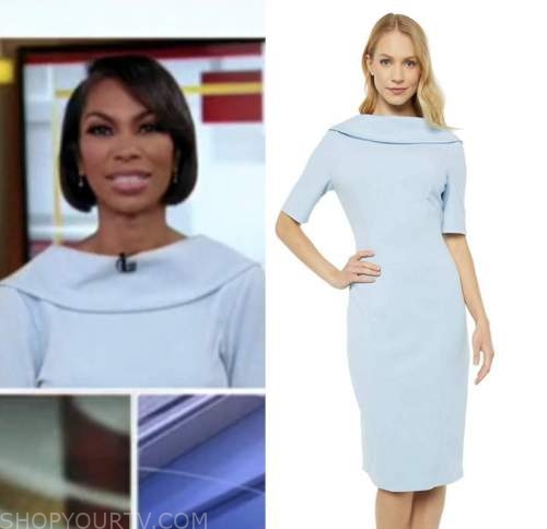 Outnumbered: January 2022 Harris Faulkner's Light Blue Roll Neck Dress ...