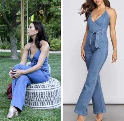 Eileen Davidson's Denim Halter Jumpsuit