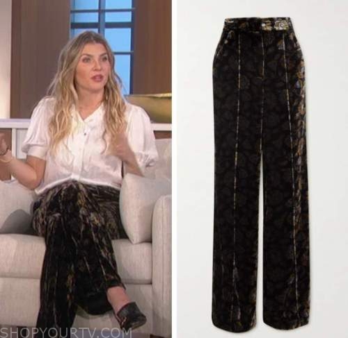 The Talk: January 2023 Amanda Kloots's Grey Tweed Blazer and Pant