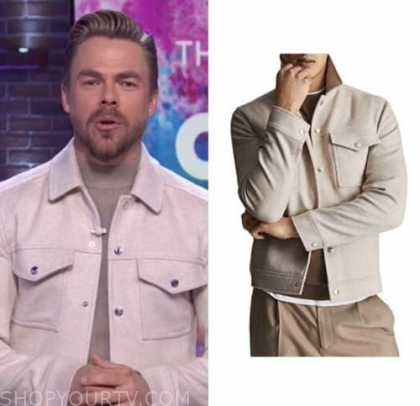 The Kelly Clarkson Show: January 2022 Derek Hough's Beige Wool Jacket ...