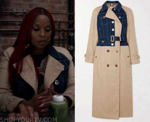 Louis Vuitton Brown leather jacket worn by Monet (Mary J. Blige