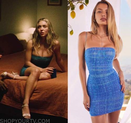 Euphoria Season 2 Episode 1 Cassies Blue Ruched Mesh Dress Shop Your Tv 