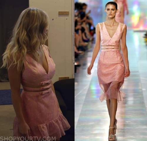 Cassie's pink embellished trim dress on Euphoria