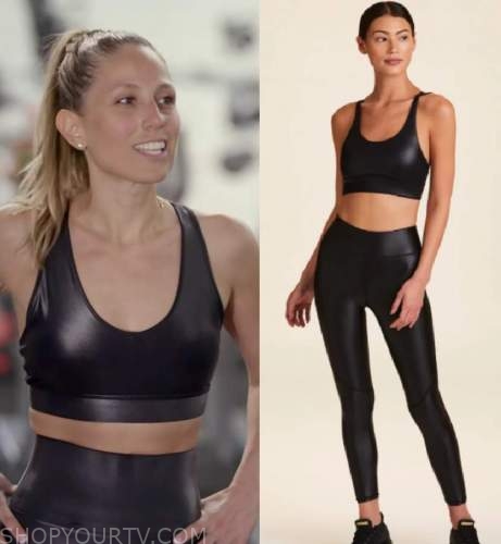 Selling the Hamptons: Season 1 Episode 2 Peggy's Black Leather Look Sports  Bra