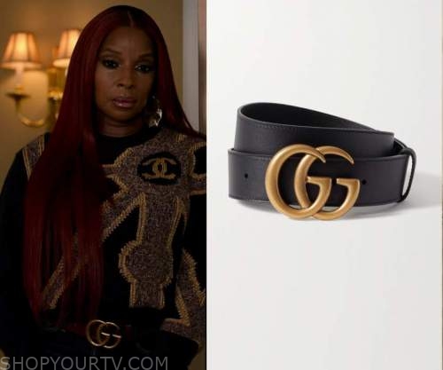 Gucci Double G buckle belt worn by Monet (Mary J. Blige) as seen in Power  Book II: Ghost TV series wardrobe (Season 2 Episode 5)