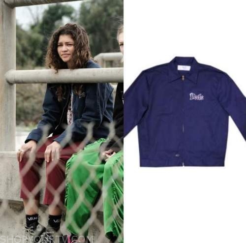 WornOnTV: Rue's navy Peels jacket on Euphoria, Zendaya