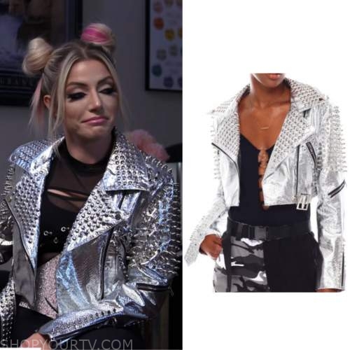 WWE Raw Alexa Silver Spike Jacket