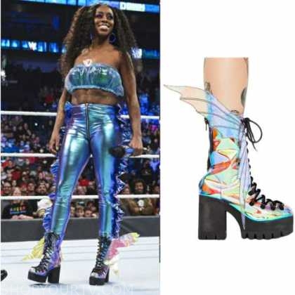 WWE Smackdown: February 2022 Naomi's Fairy Winged Holographic Boots |  Fashion, Clothes, Outfits and Wardrobe on | Shop Your TV