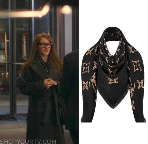 Anna Schürrle wearing Louis Vuitton scarf, Balenciaga earring and